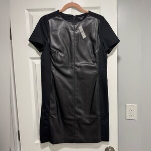 Ann Taylor Black Faux Leather Dress